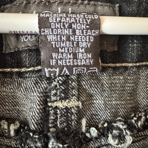 Vintage 1980 MOTTO black denim midi skirt trumpet flounce fit-n-flare women’s 12 - Picture 13 of 15